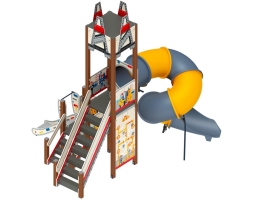 Детская игровая площадка Буровая (лего) горка-труба винтовая Н 2000, горка 750 ДИК 2.28.02-01, фото 1