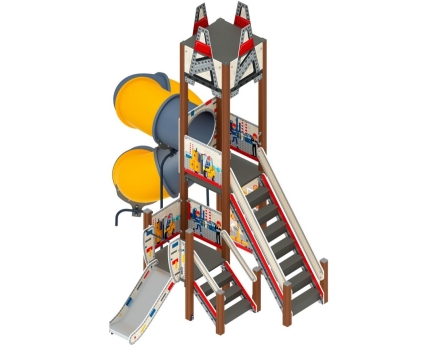Детская игровая площадка Буровая (лего) горка-труба винтовая Н 2000, горка 750 ДИК 2.28.02-01, фото 3
