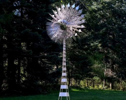 Скульптура из нержавеющей стали Квант Стандартный размер, 8-гранное конусовидное основание из нержавеющей стали, фото 1