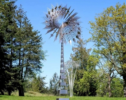 Скульптура из нержавеющей стали Квант Стандартный размер, 8-гранное конусовидное основание из нержавеющей стали, фото 5