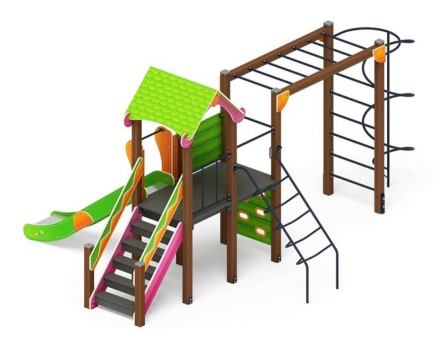 Детская игровая площадка Лукоморье ДИК 2.25.05-01.С H=1200, металлический скат, фото 3
