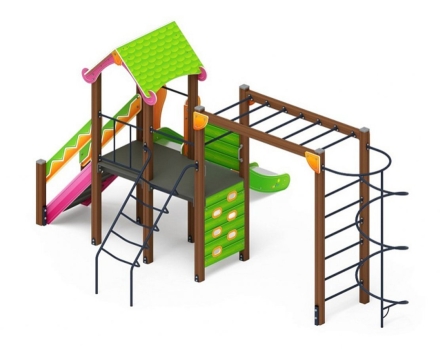 Детская игровая площадка Лукоморье ДИК 2.25.05-01.С H=1200, металлический скат, фото 2