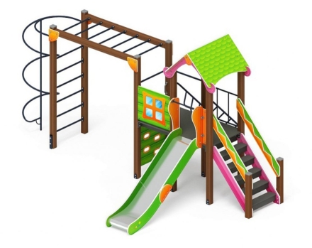 Детская игровая площадка Лукоморье ДИК 2.25.05-01.С H=1200, металлический скат, фото 1