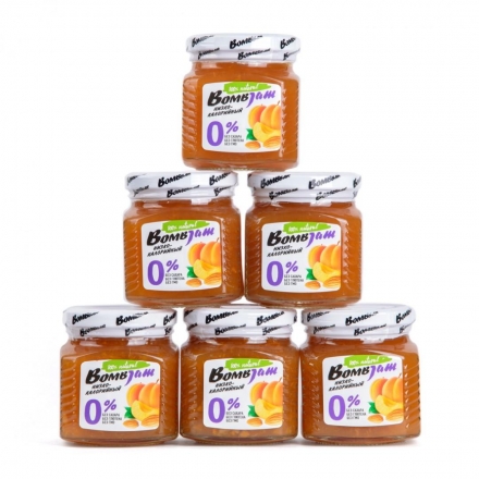 Низкокалорийный джем Bombbar 250гр., абрикос-миндаль, шт, фото 1