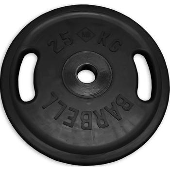 Диск BARBELL Евро-классик с ручками обрезиненный черный, 25 кг., фото 1