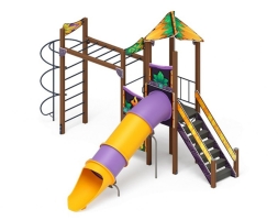 Детская игровая площадка Волшебный город Майя ДИК 2.19.04-01 Н=1500 горка труба, фото 3