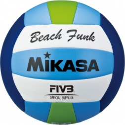 Мяч вол. пляжн. "MIKASA VXS-BFU",р.5, синт.кожа(ТПУ),лого ВФВ,18 пан.,маш.сш,бут.кам,син-гол-зел, фото 1