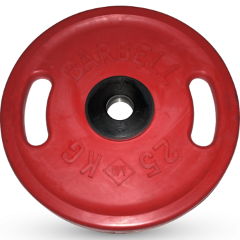 Диск BARBELL Евро-классик с ручками обрезиненный цветной, 25 кг, фото 1
