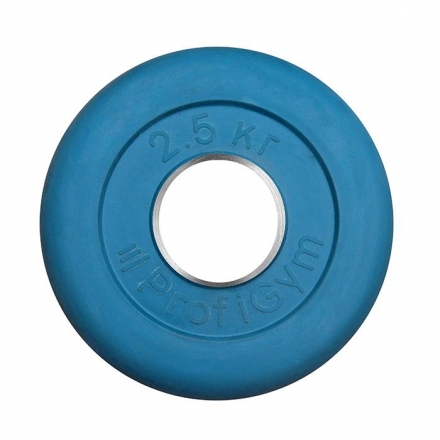 Диск «Profigym» тренировочный обрезиненный 2,5 кг цветной 51 мм (металлическая втулка)  ДТРЦ-2,5/51 , фото 1