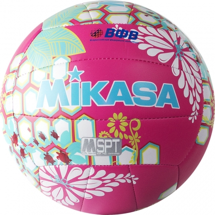 Мяч вол. пляжн. "MIKASA VXS-HS 1",р.5,синт.кожа(ТПУ),лого ВФВ,18пан.,маш.сш, бут.кам,малин-гол-жел, фото 2