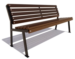 Скамейка парковая Ретро без подлокотников, сосна 1,5 м, фото 2