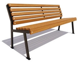 Скамейка парковая Ретро без подлокотников, сосна 1,5 м, фото 3