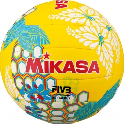 Мяч вол. пляжн. "MIKASA VXS-HS 3",р.5,синт.кожа(ТПУ),лого ВФВ,18 пан.,маш.сш,бут.кам,желт-бело-бир, фото 1