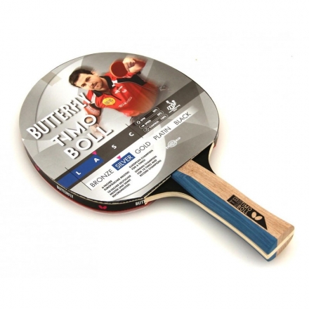 Ракетка для н/т Butterfly Timo Boll silver, для тренировок, накладка 1,5 мм ITTF, анатом./кон. ручка, фото 1