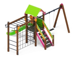 Детская игровая площадка Лукоморье ДИК 2.25.03-01.С H=1200, металлический скат, фото 3