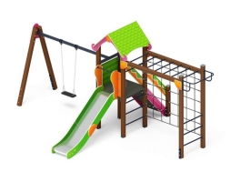 Детская игровая площадка Лукоморье ДИК 2.25.03-01.С H=1200, металлический скат, фото 1