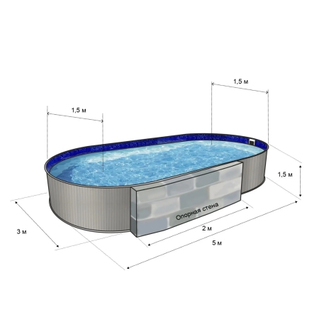 Бассейн Лагуна Гигабасс 4,0х3,0х1,5 м, фото 2