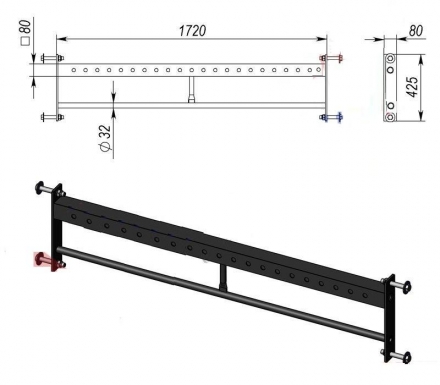 Балка рукохода KF013 , фото 1