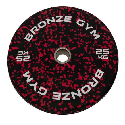 Диск бамперный BRONZE GYM камуфляж красный 25кг, фото 1
