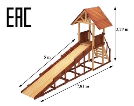 Зимняя деревянная горка TORUDA Север-5 (скат 5 м), фото 5
