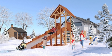 Зимняя деревянная горка TORUDA Север-5 (скат 5 м), фото 2