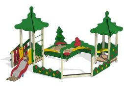 Песочный дворик Лесная поляна ПС-09 с горкой для детской площадки, фото 2 Песочный дворик Лесная поляна ПС-09 с горкой для детской площадки, фото 2