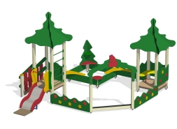 Песочный дворик Лесная поляна ПС-09 с горкой для детской площадки, фото 1 Песочный дворик Лесная поляна ПС-09 с горкой для детской площадки, фото 1