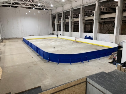 Хоккейная площадка 56х26 м стеклопластик 7 мм с ограждением по периметру, фото 5
