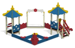 Песочный дворик Коралл ПС-16.3 с горкой для детской площадки, фото 2 Песочный дворик Коралл ПС-16.3 с горкой для детской площадки, фото 2