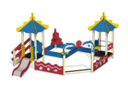 Песочный дворик Коралл ПС-16.3 с горкой для детской площадки, фото 1 Песочный дворик Коралл ПС-16.3 с горкой для детской площадки, фото 1