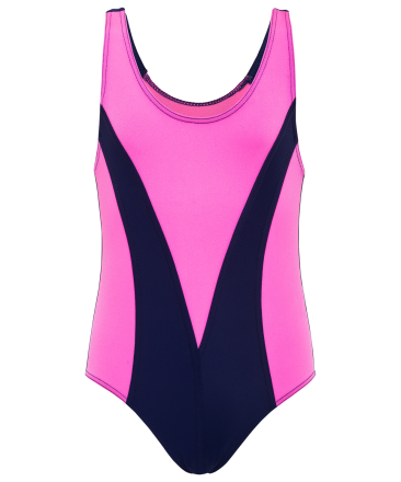 Купальник для плавания совместный 2118, темно-синий с контрастными вставками, р. 28-34, фото 1