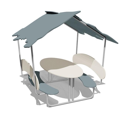 Столик со скамейками и навесом ВСТ 5800 для игровой площадки, фото 1