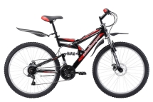 Велосипед Challenger Genesis Lux FS 26 D черно-красный 16''