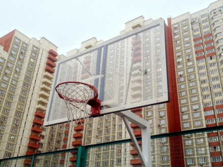 Щит баскетбольный игровой цельный из оргстекла 10 мм на металлической раме, 1800х1050, шт., фото 2