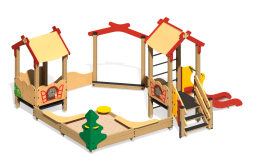 Песочный дворик Теремок ПС-29.1 с горкой для детской площадки, фото 2 Песочный дворик Теремок ПС-29.1 с горкой для детской площадки, фото 2