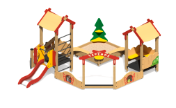 Песочный дворик Теремок ПС-29.1 с горкой для детской площадки, фото 1 Песочный дворик Теремок ПС-29.1 с горкой для детской площадки, фото 1