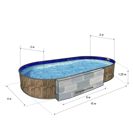 Бассейн Лагуна 10,0х5,0х1,25 м (Принт), фото 2