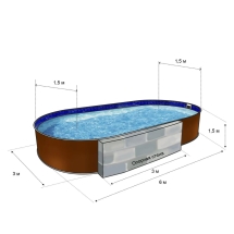 Бассейн Лагуна Гигабасс 8,0х3,5х1,5 м
