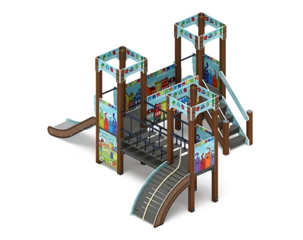 Детская игровая площадка Королевство (Коты) ДИК 1.15.03-11 H=900, фото 4