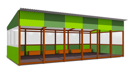 Теневой навес Классика ВСТ 1517/2 40 м2 для улицы, фото 2