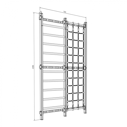 Шведская стенка с пространственной сетью Rock-s черная, фото 4