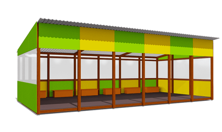 Теневой навес Классика ВСТ 1517/1 40 м2 для улицы, фото 1