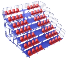 Трибуна телескопическая семирядная, на 56 мест