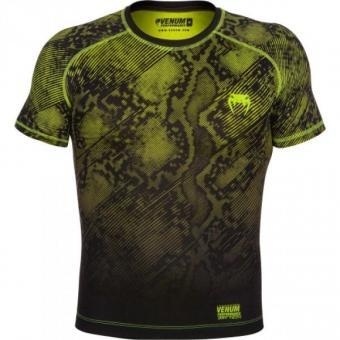Компрессионная футболка Venum "Fusion" Compression T-shirt - Black Yellow Short Sleeves, фото 1
