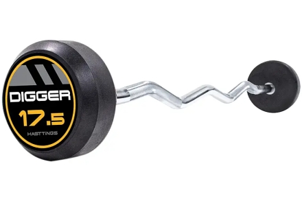 Комплект изогнутых фиксированных обрезиненных штанг 5 шт от 10 до 20кг, фото 2