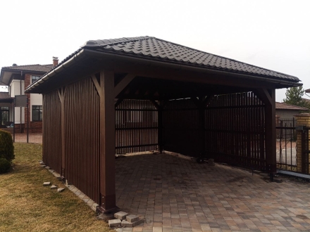 Навес для трех машин РИВЕРСАЙД Премиум комплектация, фото 4