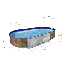 Бассейн Лагуна 10,0х5,0х1,25 м (Однотонный)