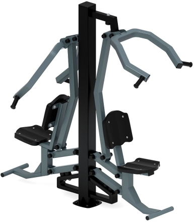 Тяга верхняя + жим от груди (серый) - Уличный тренажер двойной - СТ 027-13.И1, фото 3