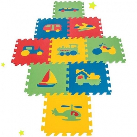 Игровой коврик 9-ти секционный с транспортом 33х33 см. х 9 мм. (03-471-T), фото 2