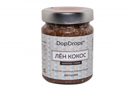 Шоколадная паста с кокосом, льном и стевией, в стекле, 265г, фото 2